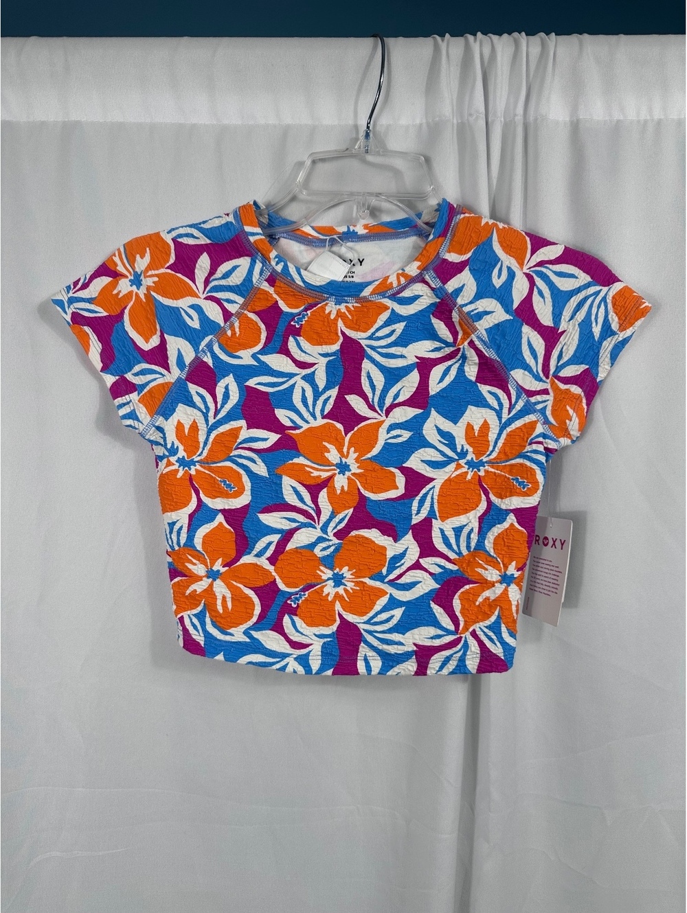 Roxy Topanga Canyon Crop Rashguard Swim Top Size Small